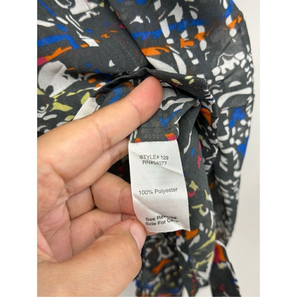 CAbi Festival Geometric‎ Blouse Button Down Long Sleeve Shirt Size Large - Picture 9 of 9